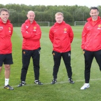 Ryan Giggs con il suo staff