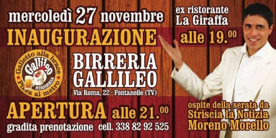 Inaugura la birreria Gallileo a Fontanelle