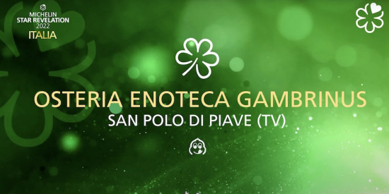 L'Osteria Gambrinus conquista la stella verde Michelin